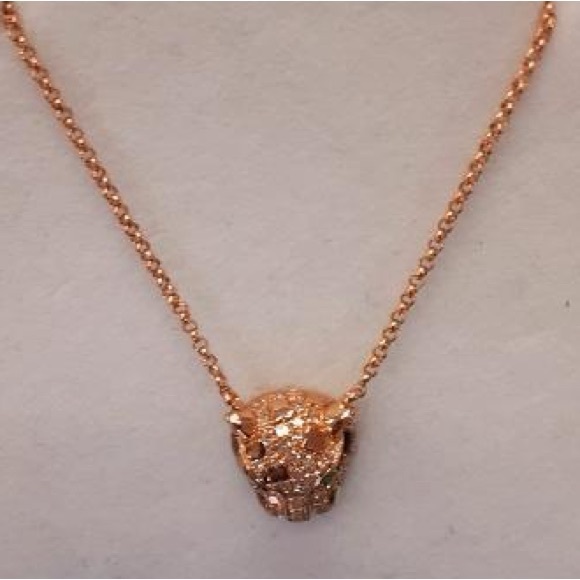 Diamond and Emerald Panther necklace - Picture 6 of 6